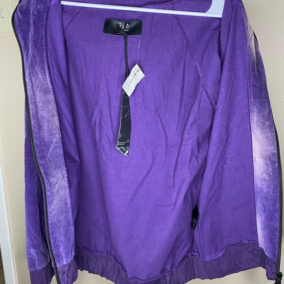 Marc Jacques Burton Velvet Purple Sweatshirt size small - Picture 3 of 6
